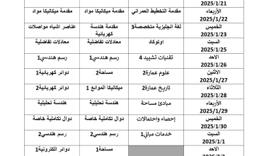جدول امتحانات البدائل والملاحق السنة الثانية